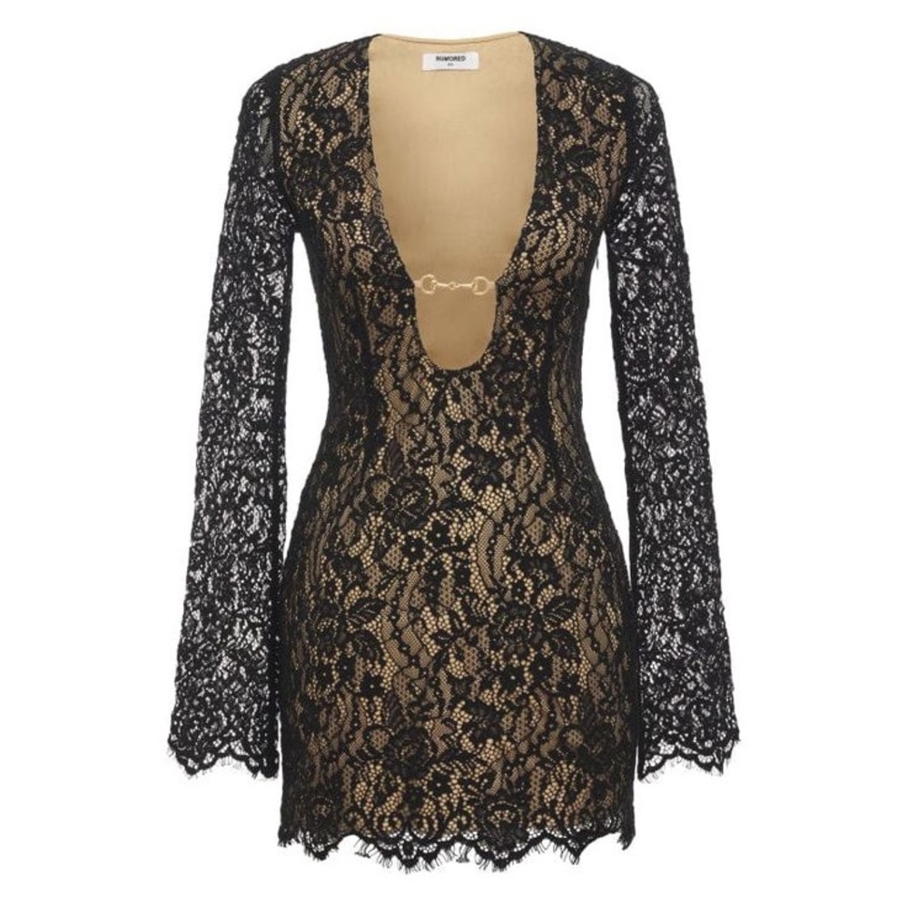 Rumored Fools Rush Mini Dress - Black Lace - Picture 2 of 4